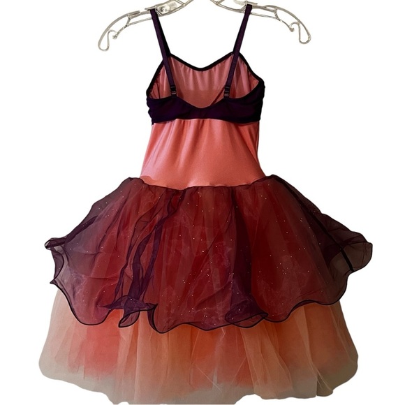 Revolution Girl’s Dance Costume Recital Dress Tulle Pink Purple Large Child - Picture 3 of 14